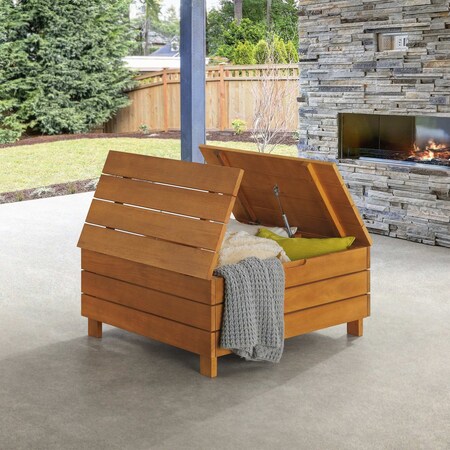 Alaterre Furniture Barton Outdoor Eucalyptus Wood Coffee Table with Lift Top Storage Compartment, Brown 80-OUTD-WD-STCT